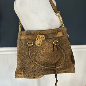 Michael Kors Distressed Gold Large Shoulder Bag